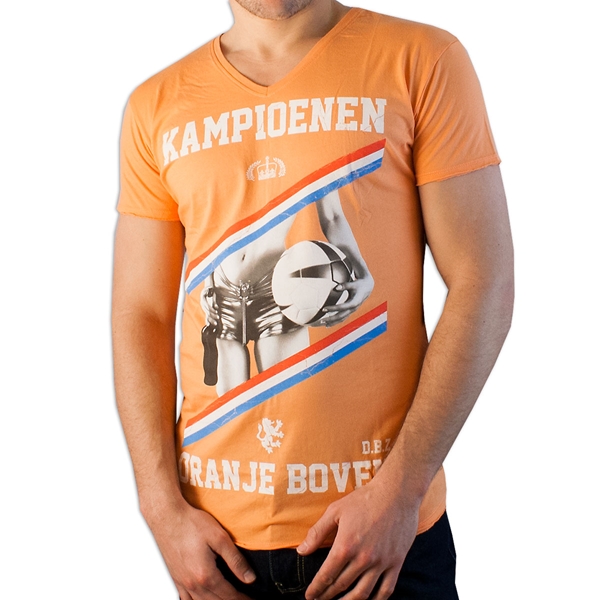 Immagine di Death by Zero - Kampioenen V-neck T-shirt - Orange