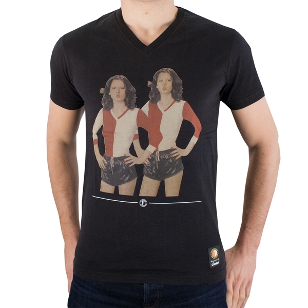 Immagine di COPA Football - Feyenoord Babes V-Neck T-Shirt - Nero