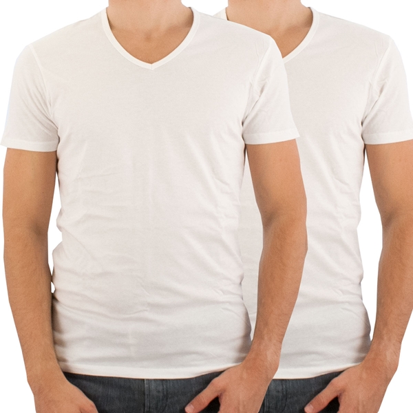 Immagine di Puma - Basic 2P V-Neck T-Shirt - White