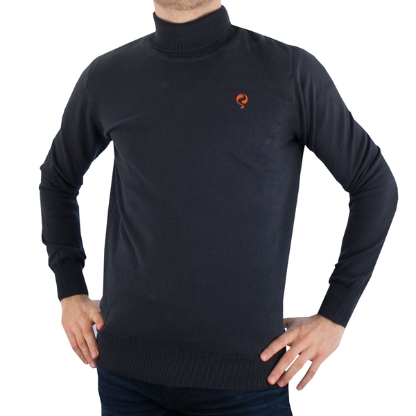 Immagine di Quick / Q1905 - Canvey Turtleneck Sweater - Deep Navy/ Orange