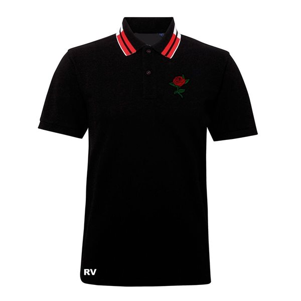 Immagine di Rugby Vintage - Inghilterra Rose Twin Tipped Polo - Nero