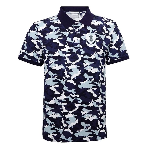 Immagine di Rugby Vintage -Scozia Polo - Camo Blu