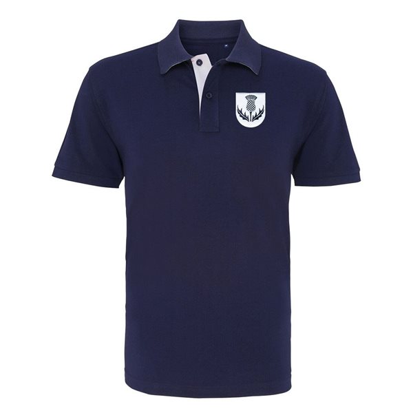 Immagine di Rugby Vintage -Scozia Polo - Navy/Bianco