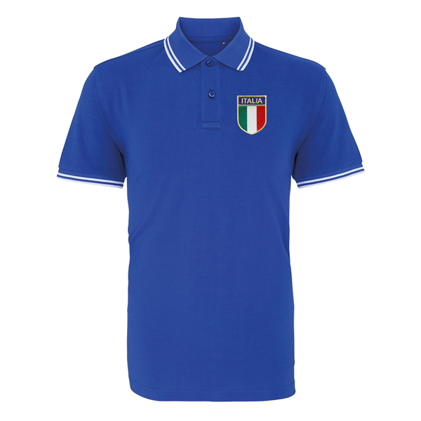 Immagine di Rugby Vintage -Italia Tipped Polo - Blu