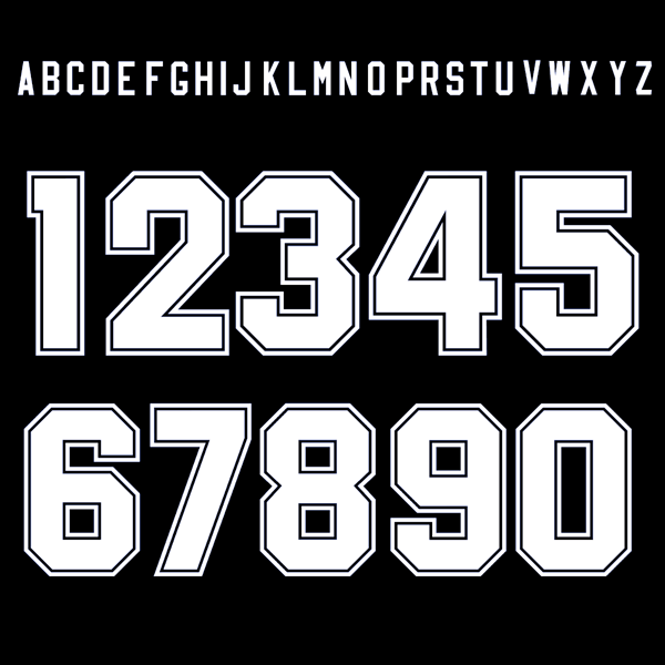 Immagine di Retro Block Keyline Lettere e Numeri - Bianco
