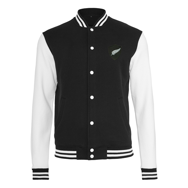 Immagine di Rugby Vintage - Sweat College Jacket Nuova Zelanda - Nero/ Bianco