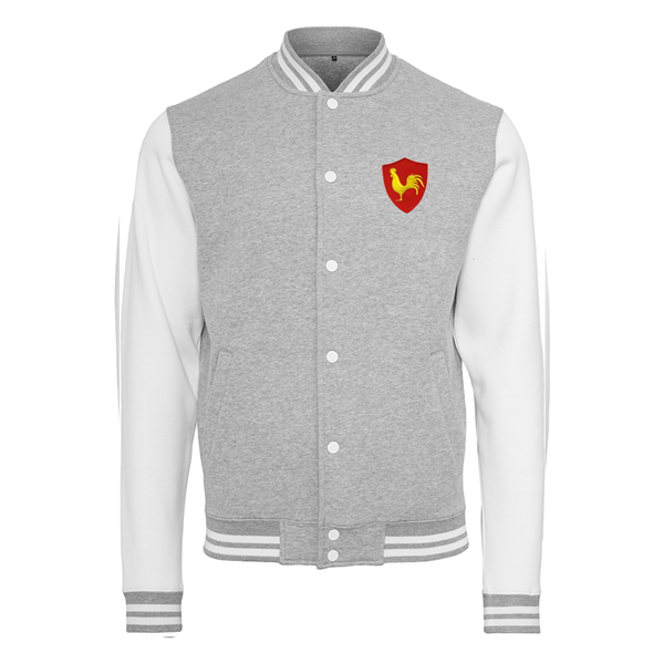 Immagine di Rugby Vintage - Sweat College Jacket Francia - Grigio/ Bianco