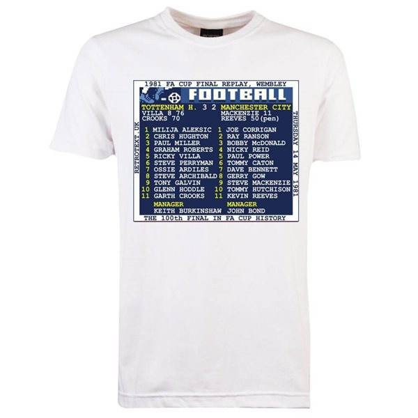 Immagine di TOFFS - T-Shirt FA Cup Final 1981 Retrotext - Bianco