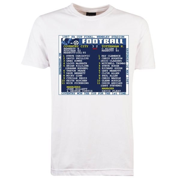 Immagine di TOFFS - T-Shirt FA Cup Final 1987 (Coventry City) Retrotext - Bianco