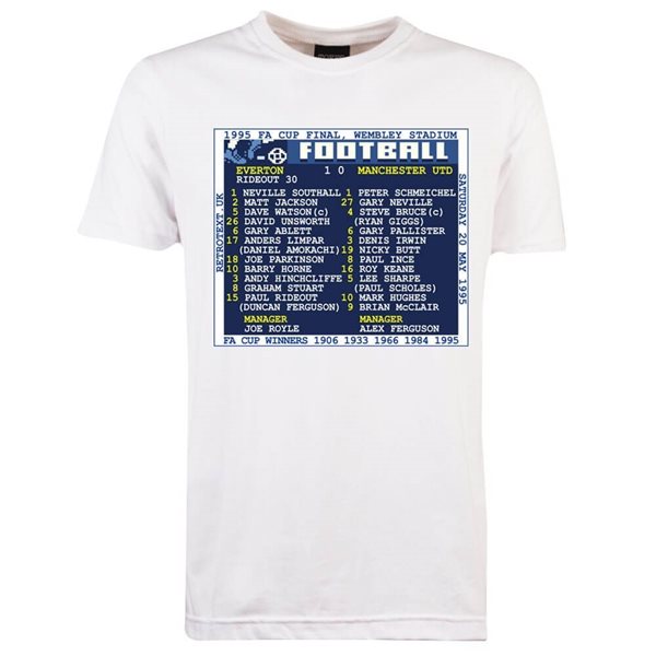 Immagine di TOFFS - T-Shirt FA Cup Final 1995 (Everton) Retrotext - Bianco