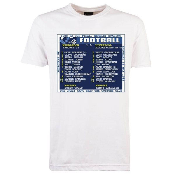 Immagine di TOFFS - T-Shirt FA Cup Final 1988 (Wimbledon) Retrotext - Bianco