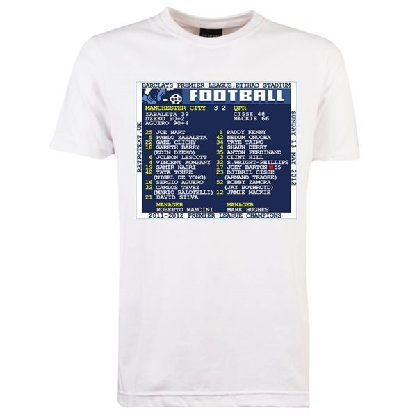 Immagine di TOFFS - T-Shirt Manchester City vs. QPR 2012 Retrotext - Bianco