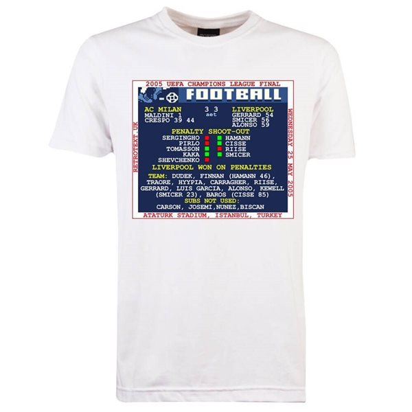 Immagine di TOFFS - T-Shirt Champions League Final 2005 (Liverpool) Retrotext - Bianco