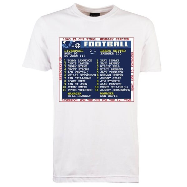 Immagine di TOFFS - T-Shirt FA Cup Final 1965 (Liverpool) Retrotext - Bianco