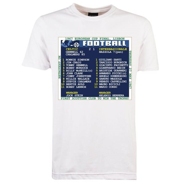 Immagine di TOFFS - T-Shirt European Cup Final 1967 (Celtic) Retrotext - Bianco