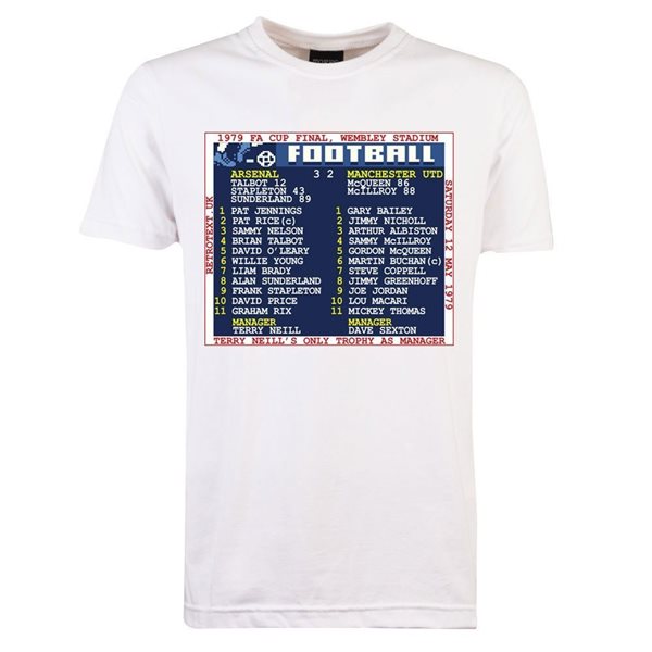 TOFFS - FA Cup Final 1979 (Arsenal) Retrotext T-Shirt - White