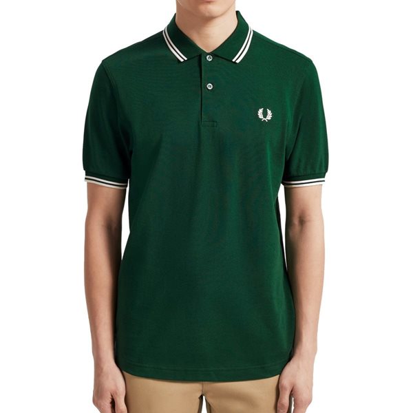 Fred Perry - Twin Tipped Polo - Ivy Green/ Snow White