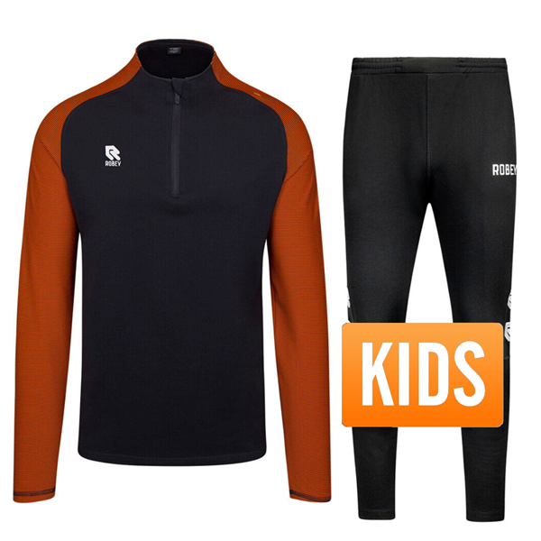 Robey - Performance Half-Zip Training Suit - Black/ Orange - Kids