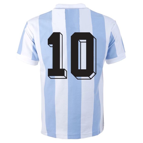 Maglia vintage Argentina Coppa del Mondo 1982 + Numero 10 (Maradona) -  Specialista in maglie da calcio vintage, maglie retrò e moda retrò.