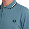 Fred Perry - Twin Tipped Polo Shirt - Ash Blue/ Snow White/ Black