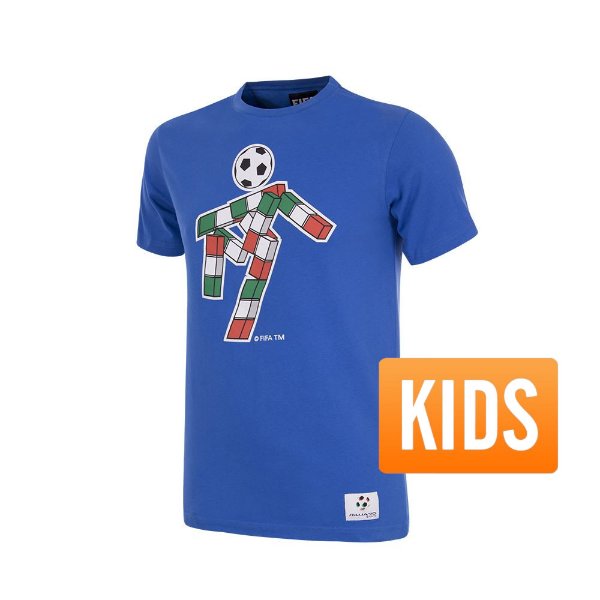 COPA Football - Italië World Cup 1990 Mascotte T-Shirt - Blauw - Kinderen