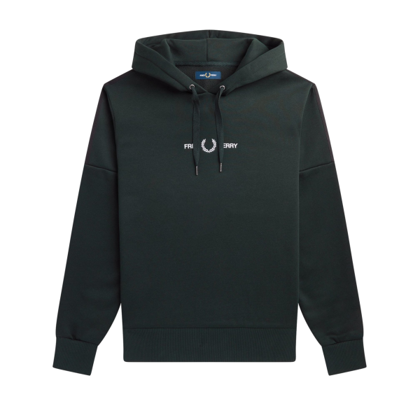 Fred Perry - Taped Sleeve Hooded Sweater - Night Green