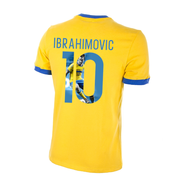 Zweden Retro Voetbalshirt 1970's + Ibrahimovic 10 (Photo Style)