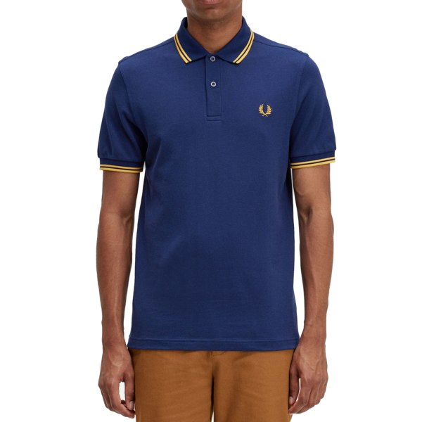 Fred Perry - Twin Tipped Poloshirt - French Navy/ Golden Hour