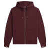 Fred Perry - Hooded Zip-Through Sweatshirt - Oxblood