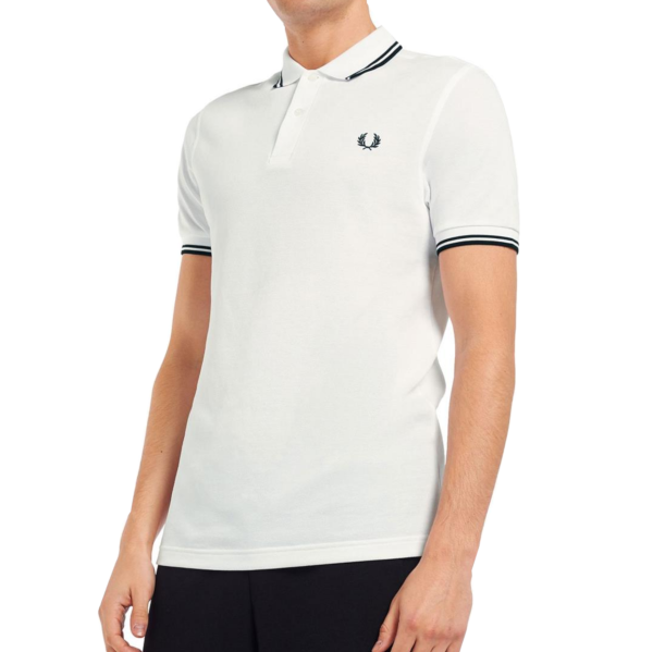 Fred Perry - Twin Tipped Polo Shirt - White/ Black