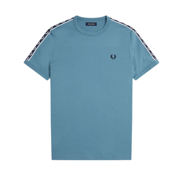 Fred Perry - Contrast Tape Ringer T-Shirt - Ash Blue/ Navy