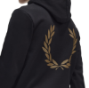 Fred Perry - Graphic Large Laurel Wreath Print Hooded Sweatshirt - Black