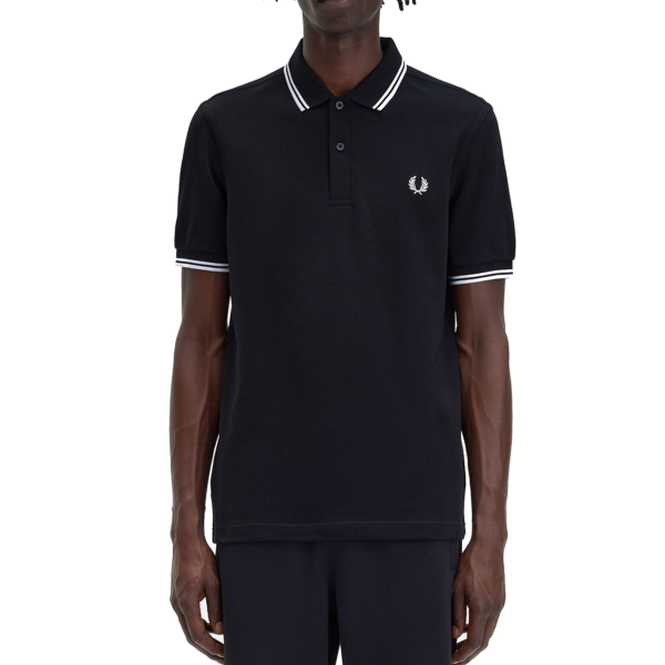 Fred Perry - Twin Tipped Polo Shirt - Black/ White