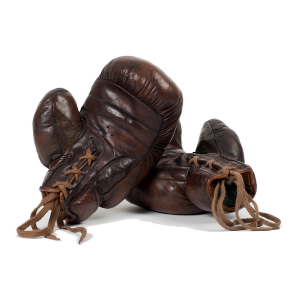 Immagine di JW & Sons - Guantoni da boxe in pelle vintage 1920 - Marrone scuro