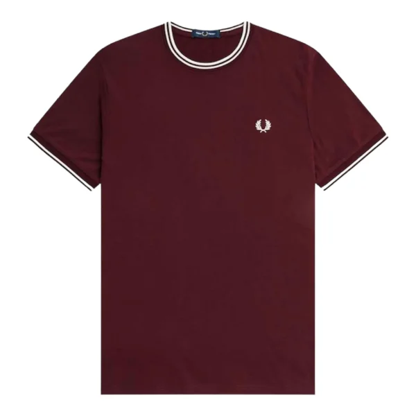 Immagine di Fred Perry - Twin Tipped T-Shirt - Oxblood/ Ecru