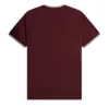 Immagine di Fred Perry - Twin Tipped T-Shirt - Oxblood/ Ecru