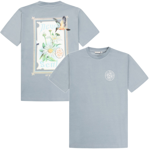 Off The Pitch - Never Settle Regular Fit T-Shirt - Grijsblauw